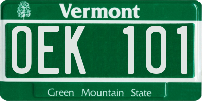 VT license plate OEK101