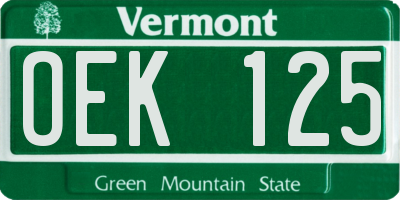 VT license plate OEK125