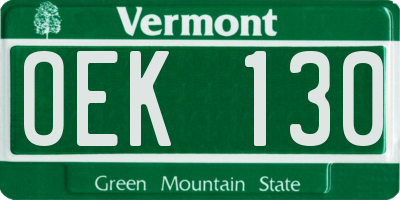 VT license plate OEK130