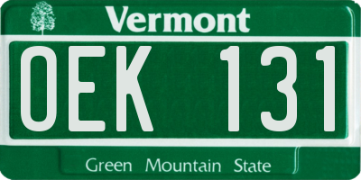 VT license plate OEK131