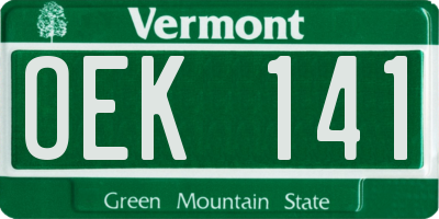 VT license plate OEK141