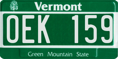 VT license plate OEK159