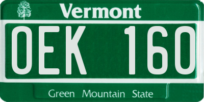 VT license plate OEK160