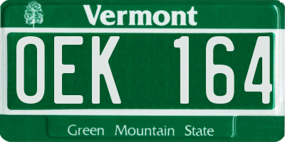 VT license plate OEK164