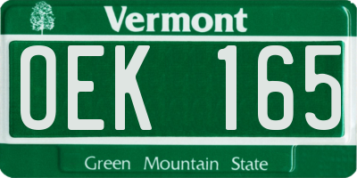 VT license plate OEK165