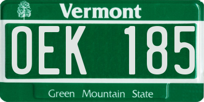 VT license plate OEK185