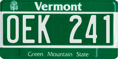 VT license plate OEK241