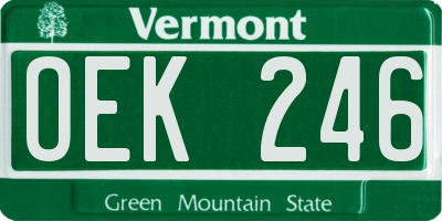 VT license plate OEK246