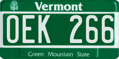 VT license plate OEK266