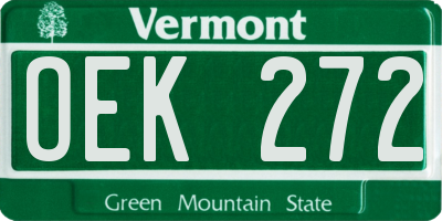 VT license plate OEK272