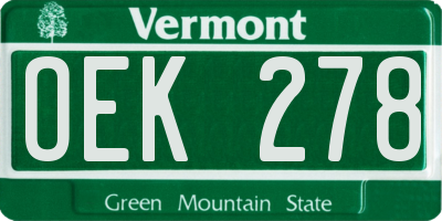 VT license plate OEK278
