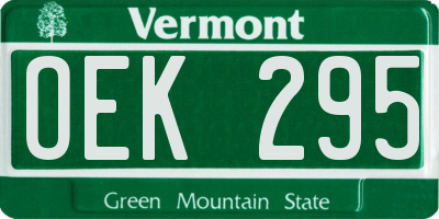 VT license plate OEK295