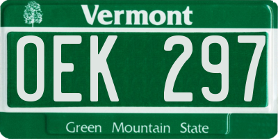 VT license plate OEK297