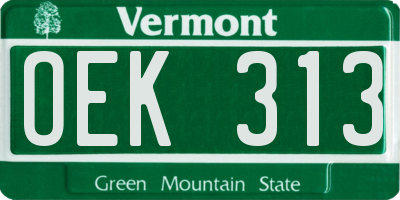 VT license plate OEK313