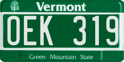 VT license plate OEK319