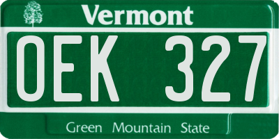 VT license plate OEK327