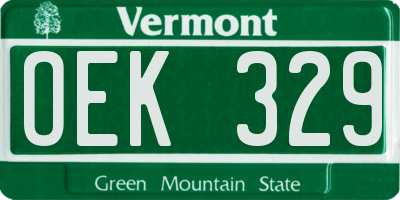 VT license plate OEK329