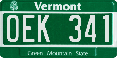 VT license plate OEK341