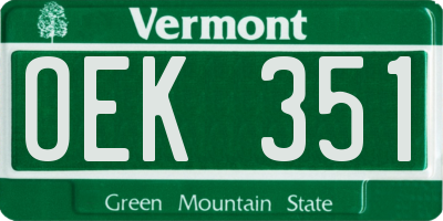 VT license plate OEK351