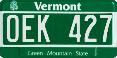 VT license plate OEK427