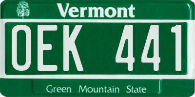 VT license plate OEK441