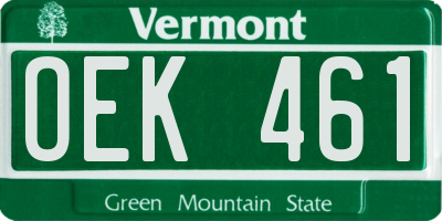 VT license plate OEK461