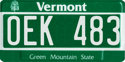 VT license plate OEK483