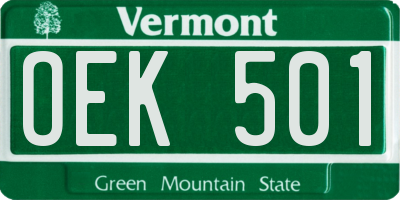 VT license plate OEK501