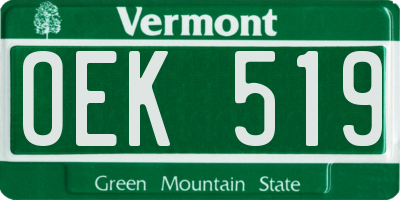 VT license plate OEK519