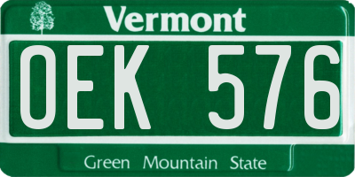 VT license plate OEK576