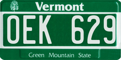 VT license plate OEK629