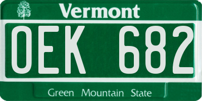 VT license plate OEK682