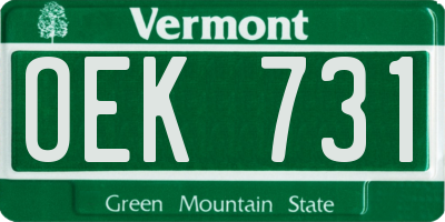 VT license plate OEK731