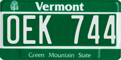 VT license plate OEK744