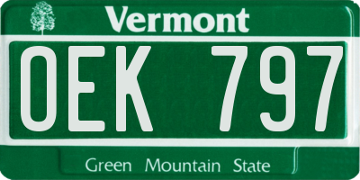 VT license plate OEK797