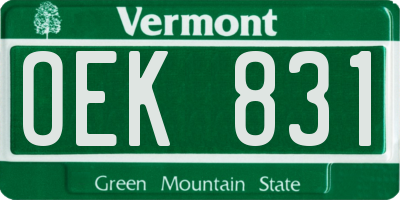 VT license plate OEK831