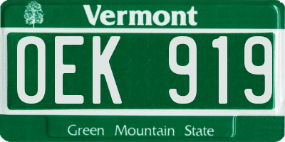 VT license plate OEK919