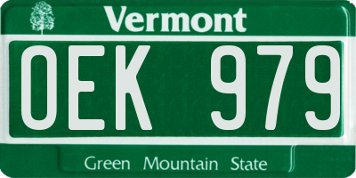 VT license plate OEK979