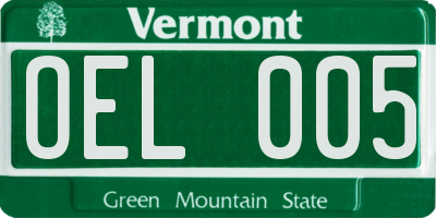 VT license plate OEL005