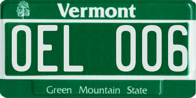 VT license plate OEL006