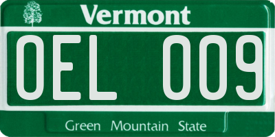VT license plate OEL009