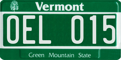 VT license plate OEL015