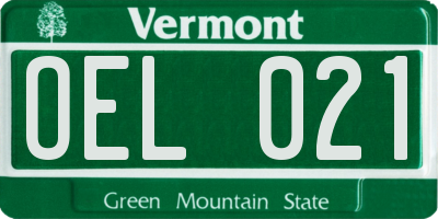 VT license plate OEL021