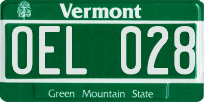 VT license plate OEL028