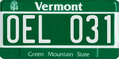 VT license plate OEL031