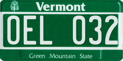 VT license plate OEL032