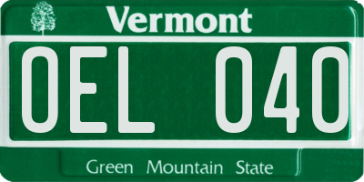 VT license plate OEL040