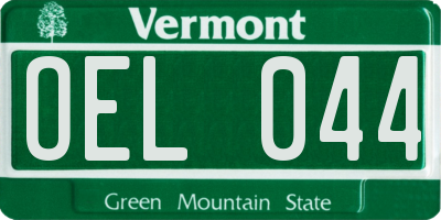 VT license plate OEL044