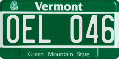 VT license plate OEL046
