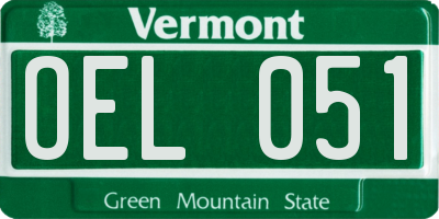VT license plate OEL051